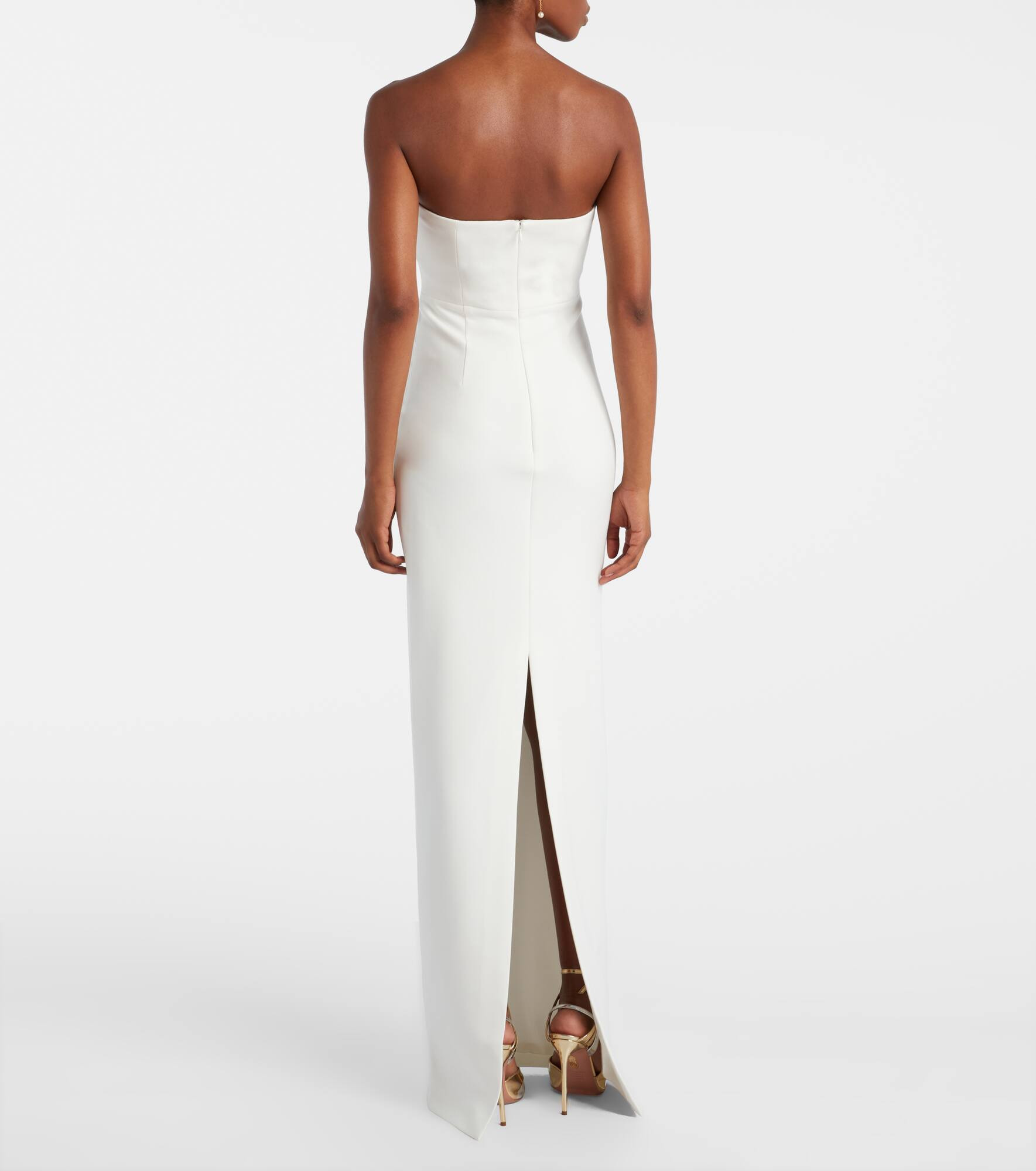 Bridal one-shoulder crêpe maxi dress - 3