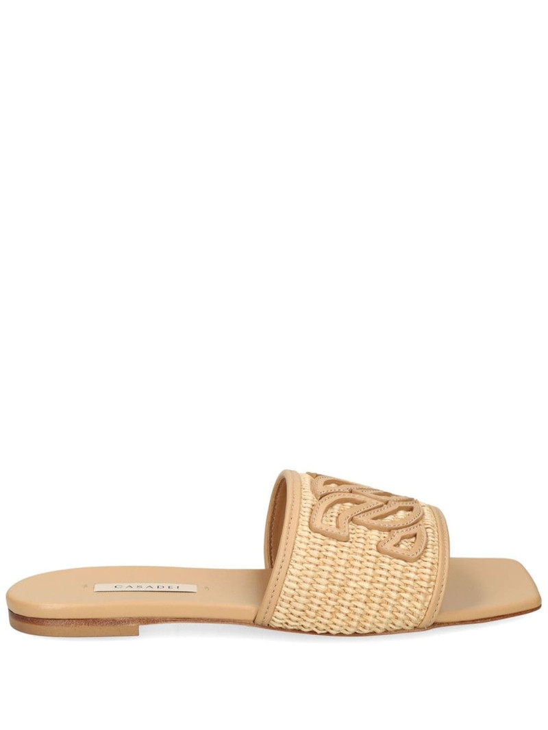 Portofino woven-raffia slides 1
