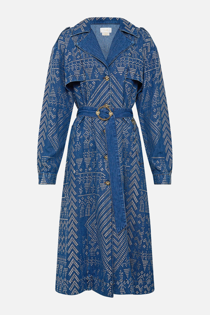 DESERT REIGN LONGLINE BELTED TRENCH COAT 1