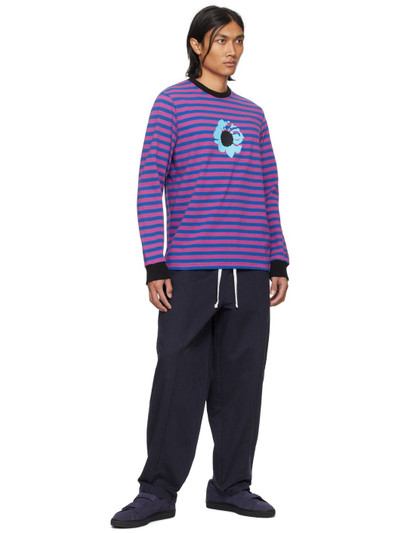 Noah Pink & Blue Striped Long Sleeve T-Shirt outlook