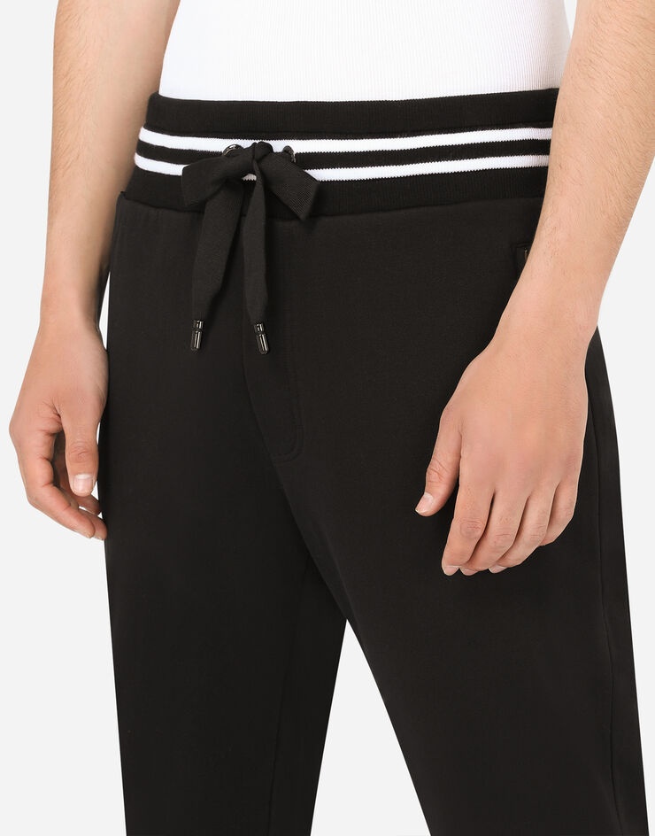 Jersey jogging pants with branded plate - 4