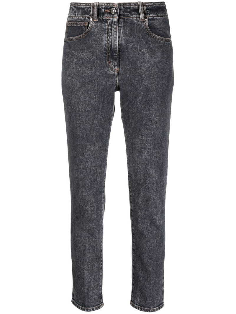stonewashed mid-rise skinny jeans 1