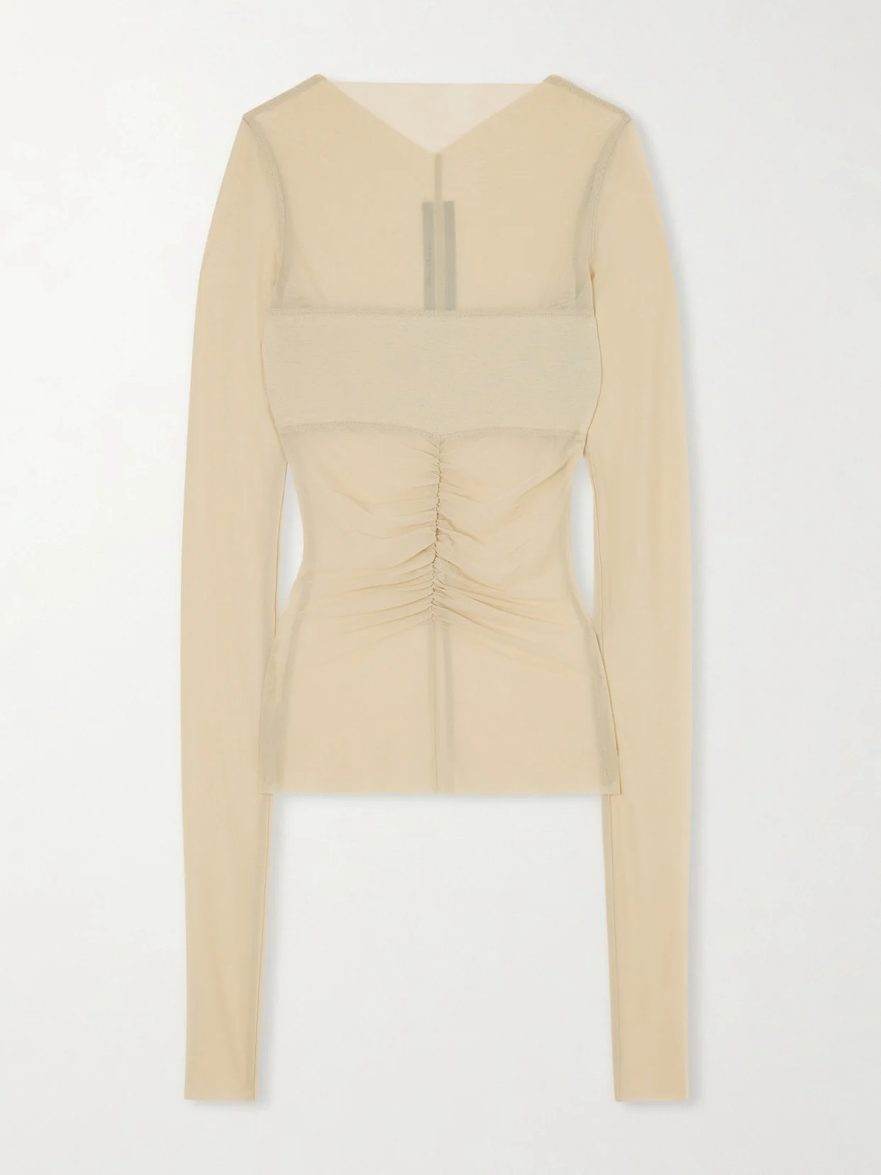 Ruched Stretch-mesh T-shirt - 1