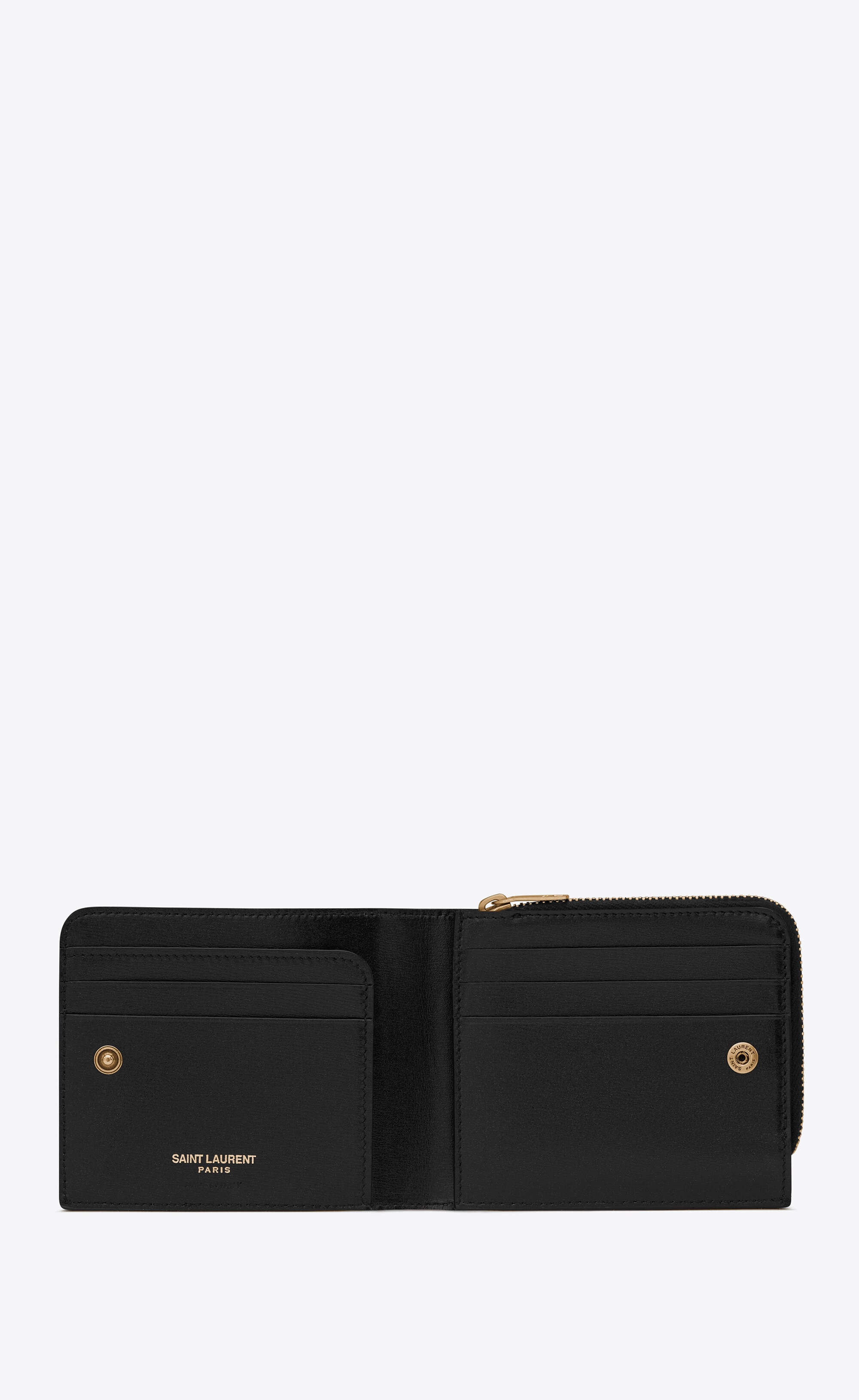 tiny monogram east/west zip-around wallet in smooth leather - 4