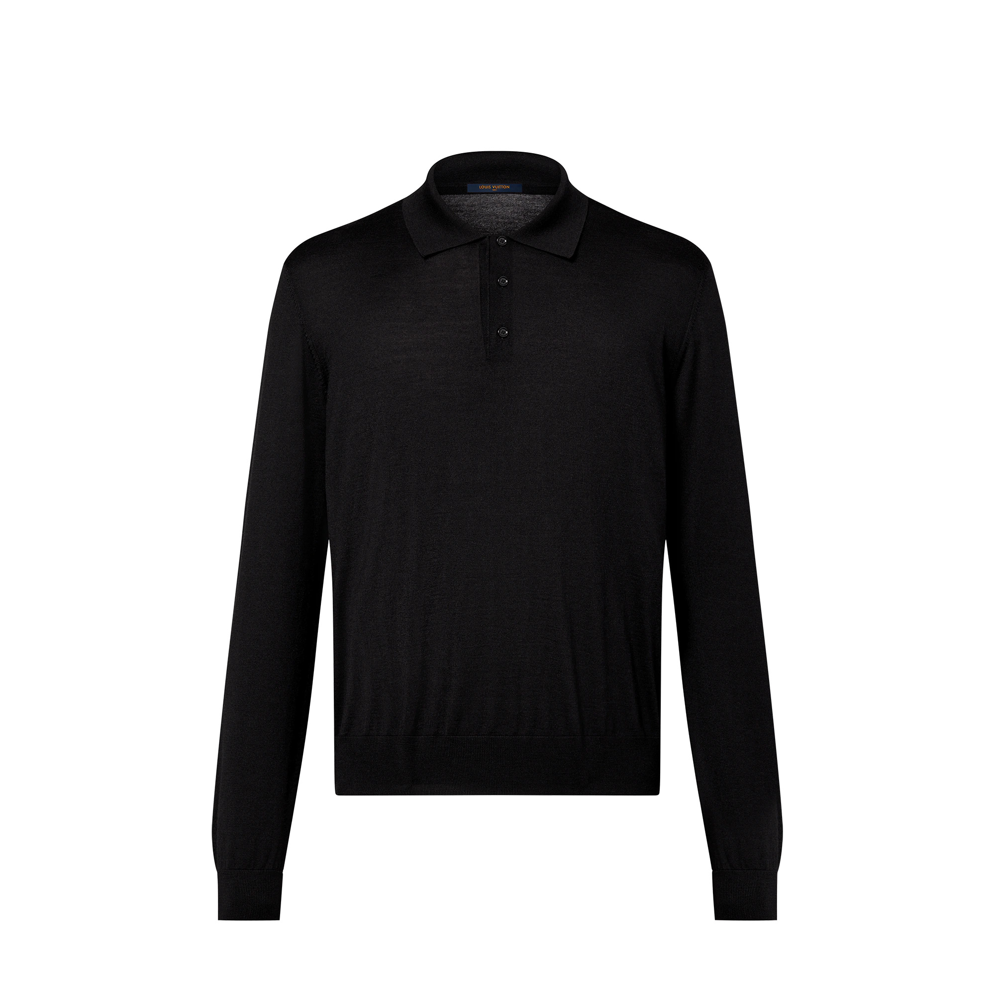 Silk And Cashmere Blend Long-Sleeved Polo Shirt - 1