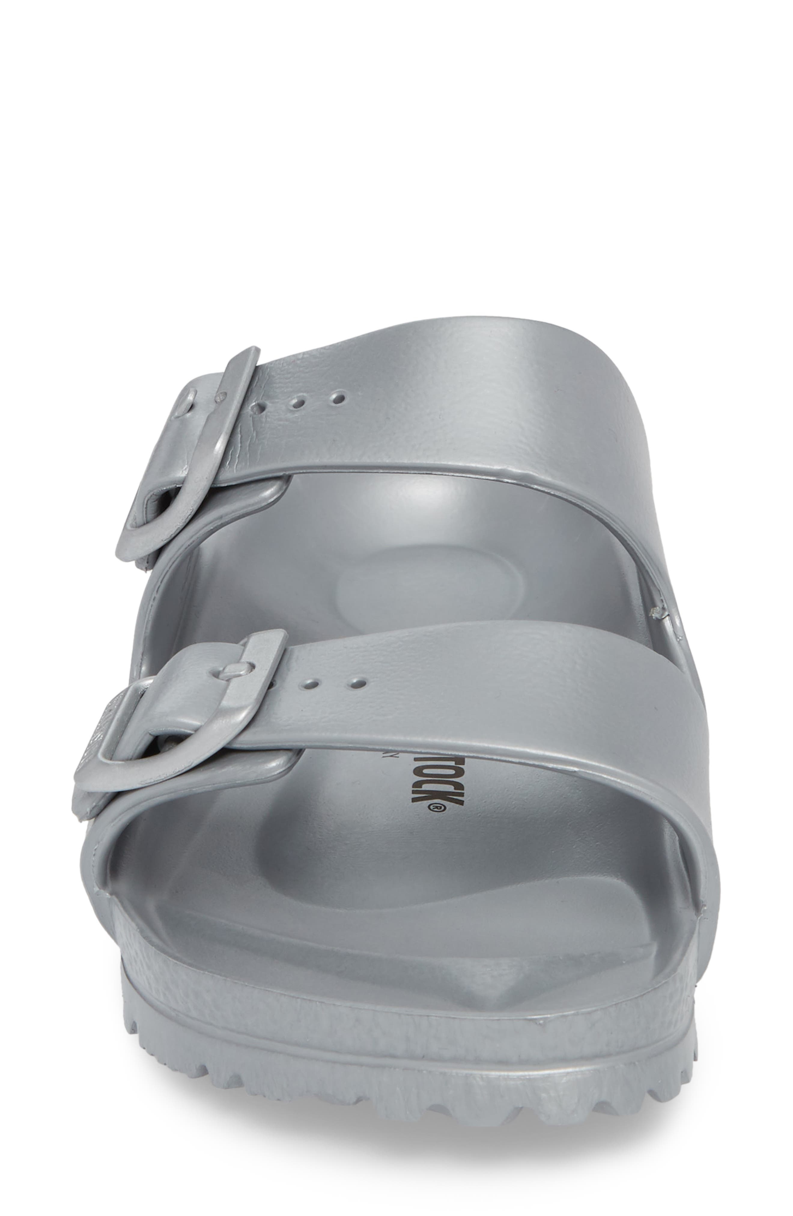 Birkenstock Arizona Essentials Waterproof Slide Sandal in Metallic Silver at Nordstrom - 4