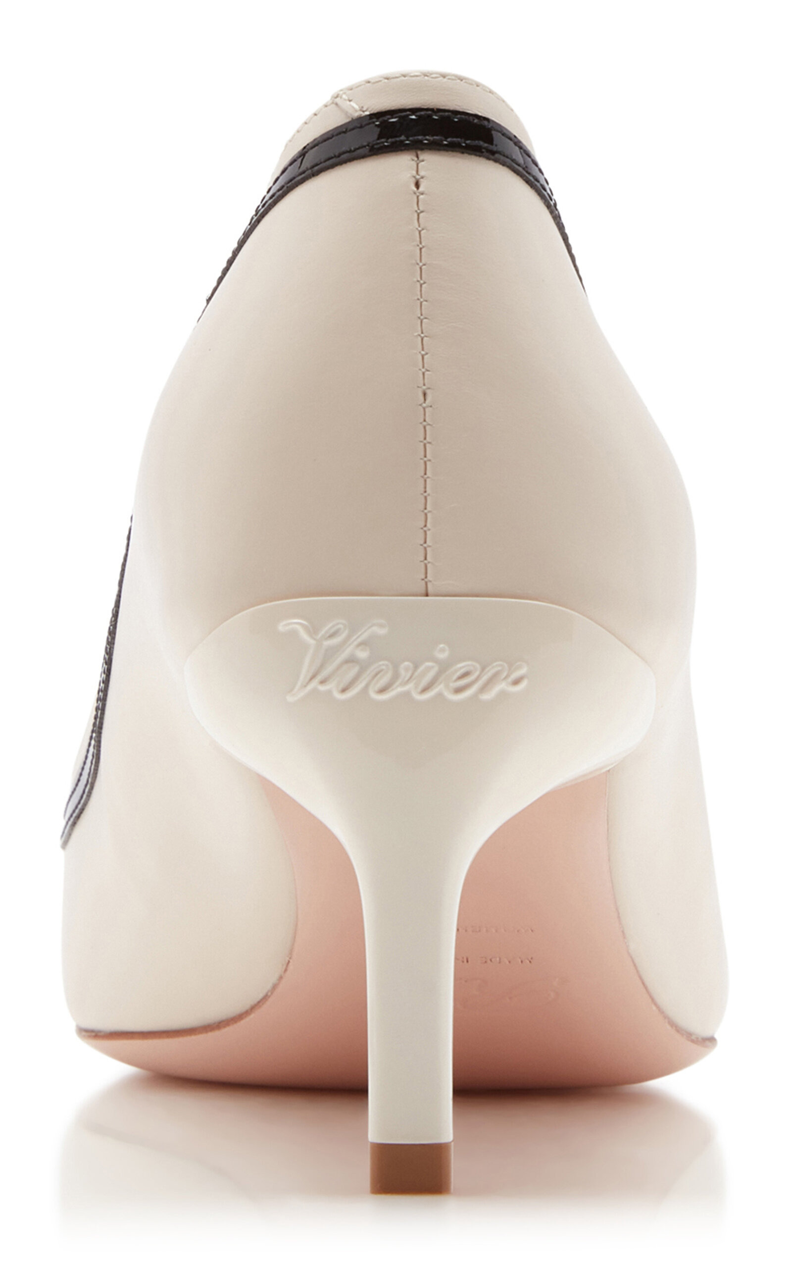 Decollette Leather-Trimmed Pumps white - 4