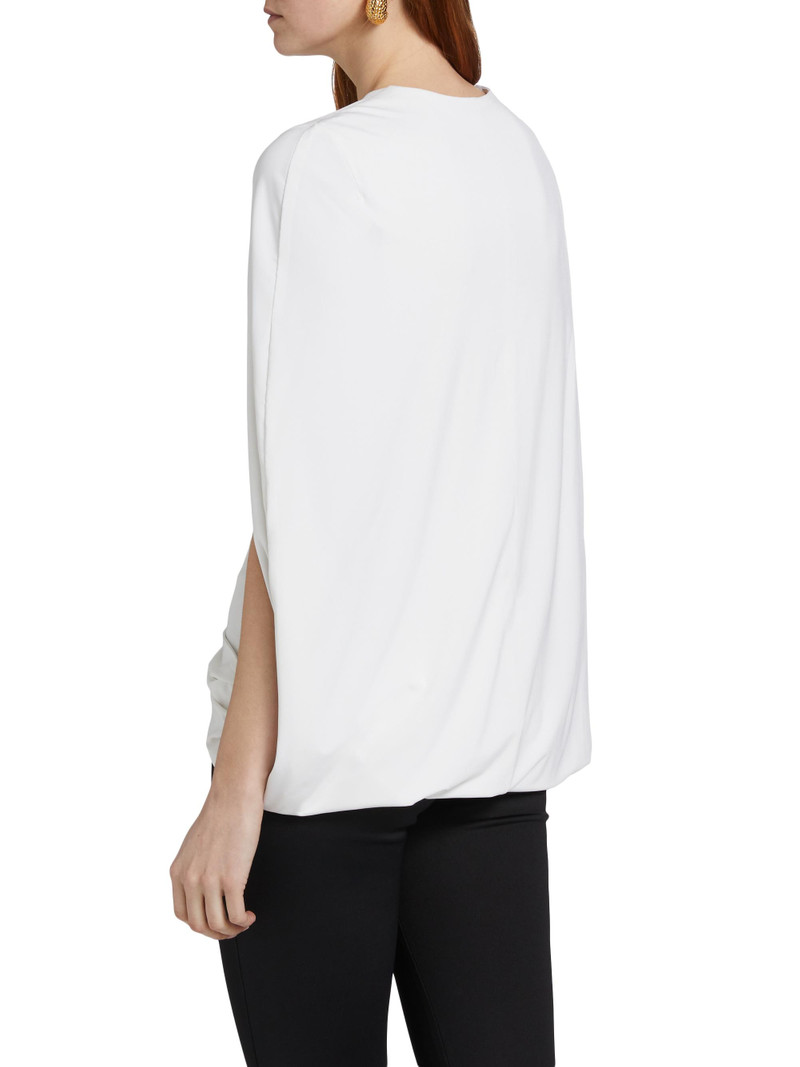 Women's Draped Round-Neck Cape Top - White 5