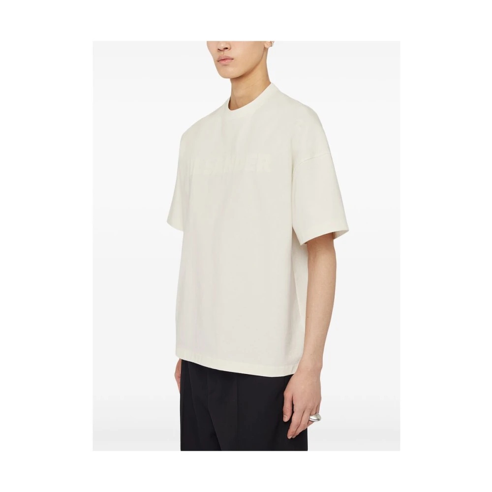 Jil Sander WHITE COTTON LOGO PRINT T-SHIRT | miinto | REVERSIBLE