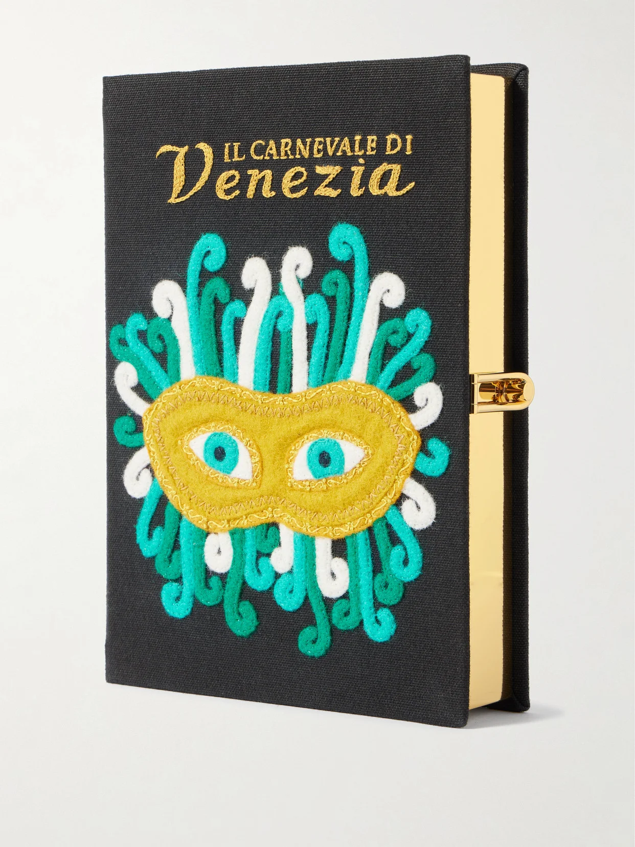 Carnival Of Venice Embroidered Appliquéd Canvas Clutch - 1