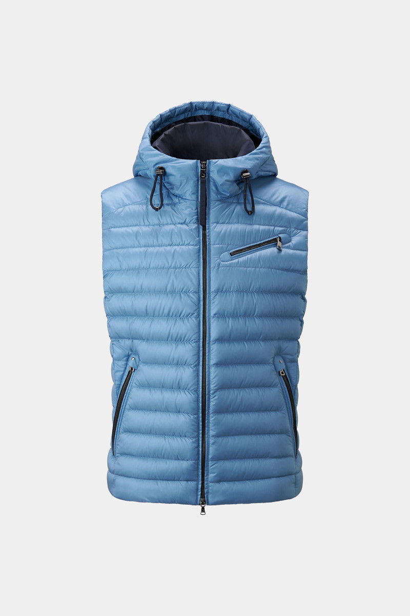 Lonne lightweight down vest in Blue 1