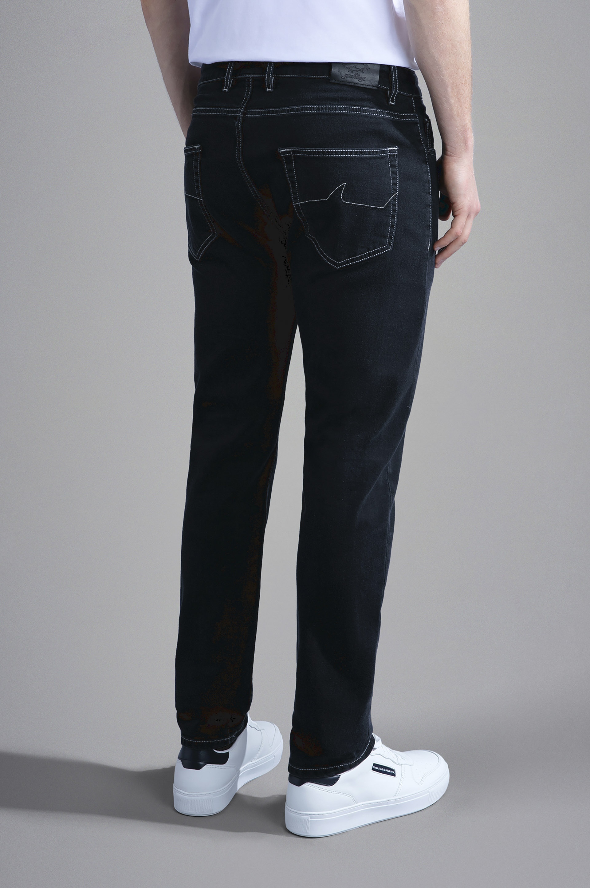 BLACK RIVET STRETCH COTTON JEANS - 3