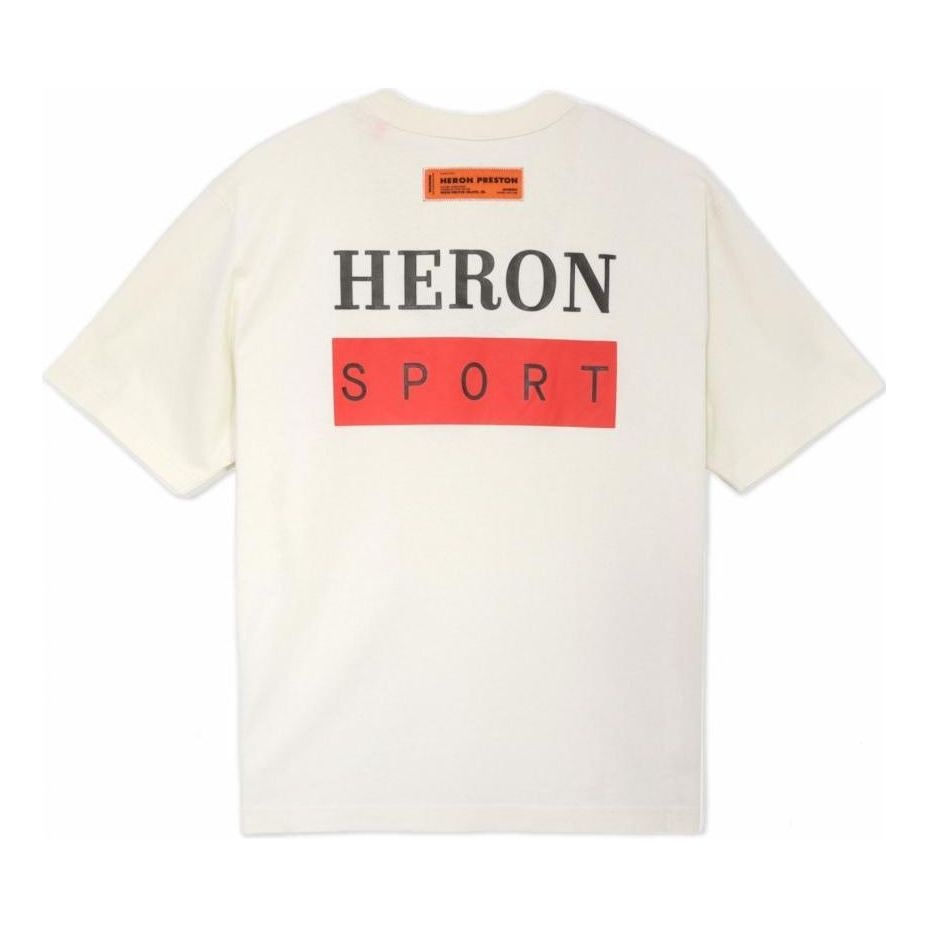 HERON PRESTON SS23 Bonded T-Shirt 'White Red' HMAA032S23JER0100125 - 2