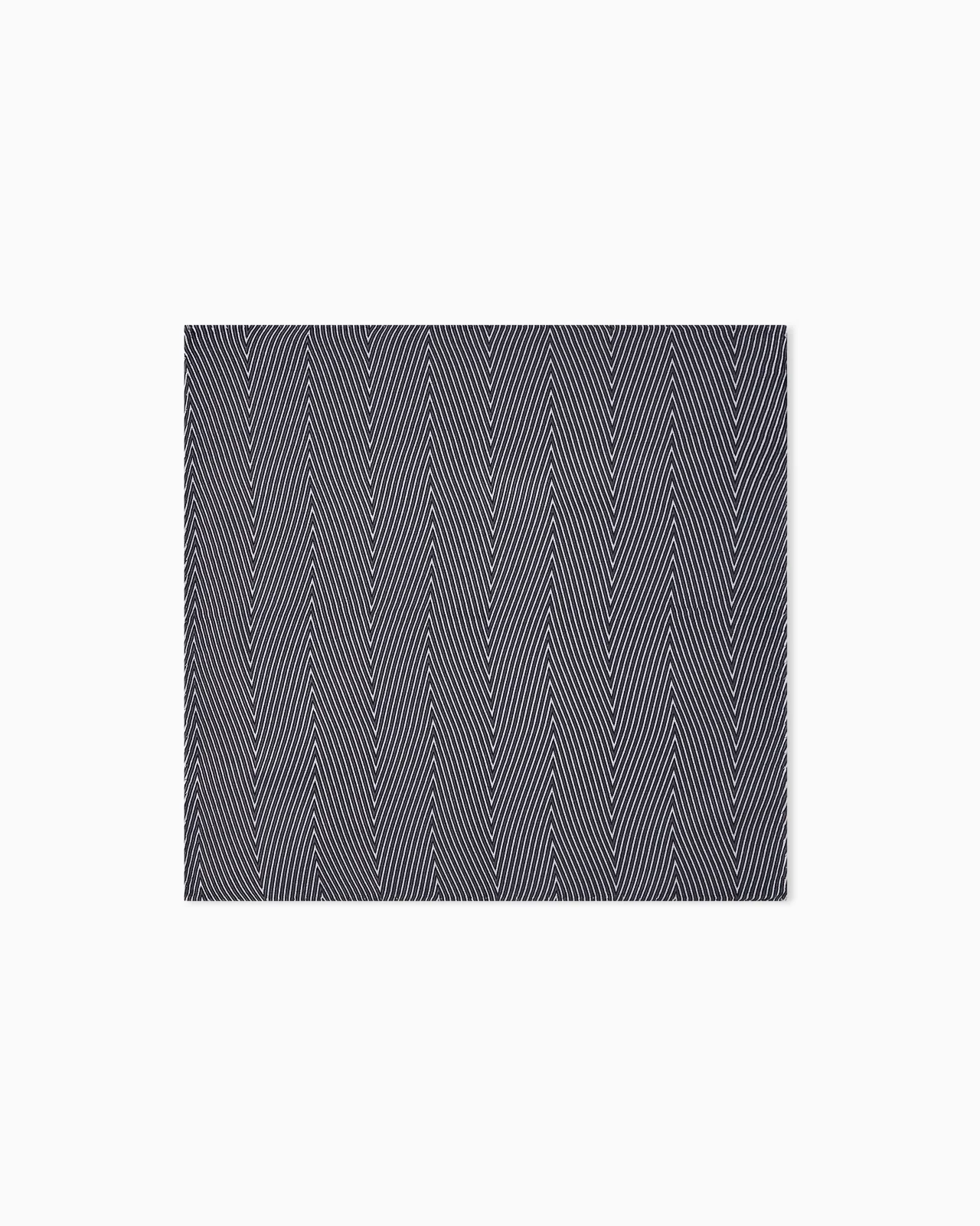 SILK POCKET SQUARE WITH HERRINGBONE PATTERN - 1
