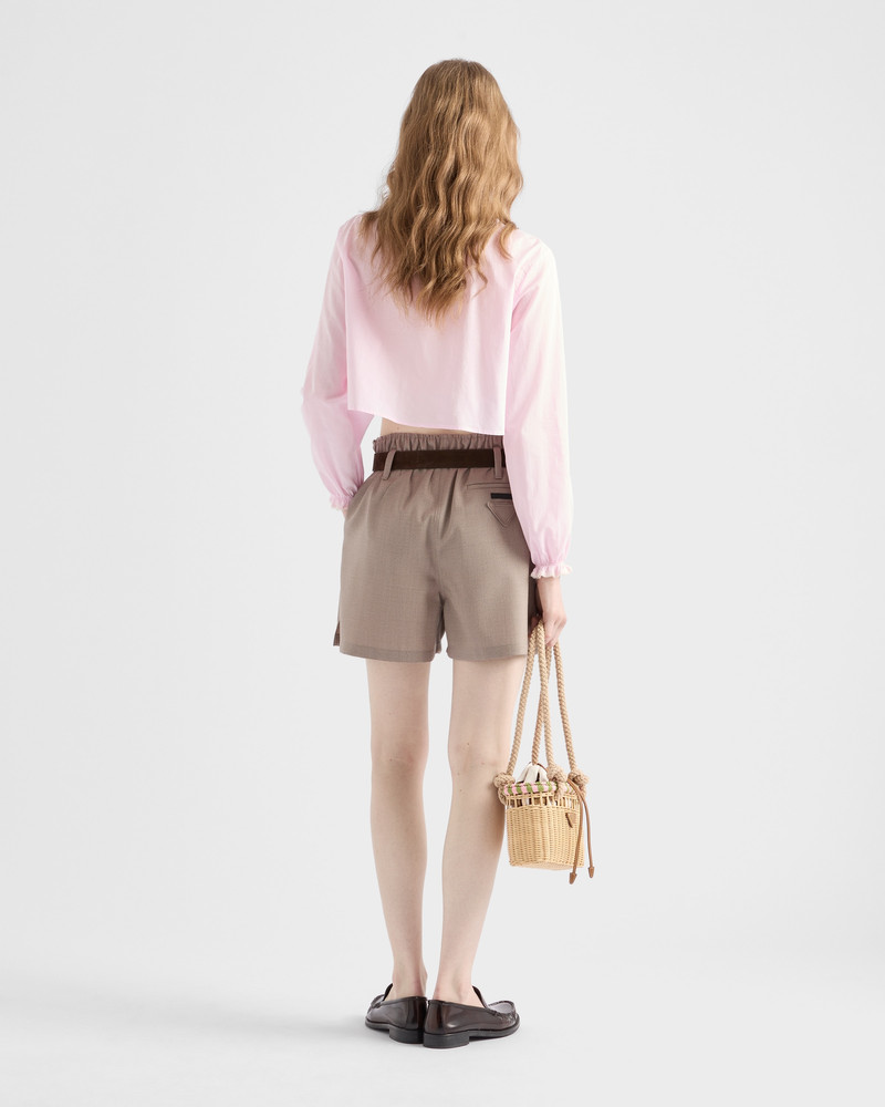Embroidered cropped batiste shirt 5