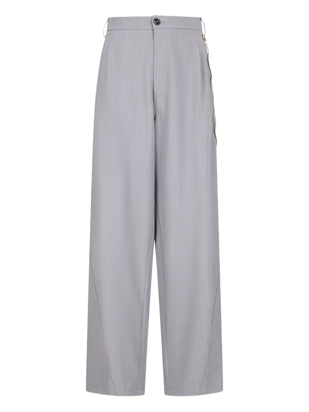 chain-detail pleated-front trousers - 1