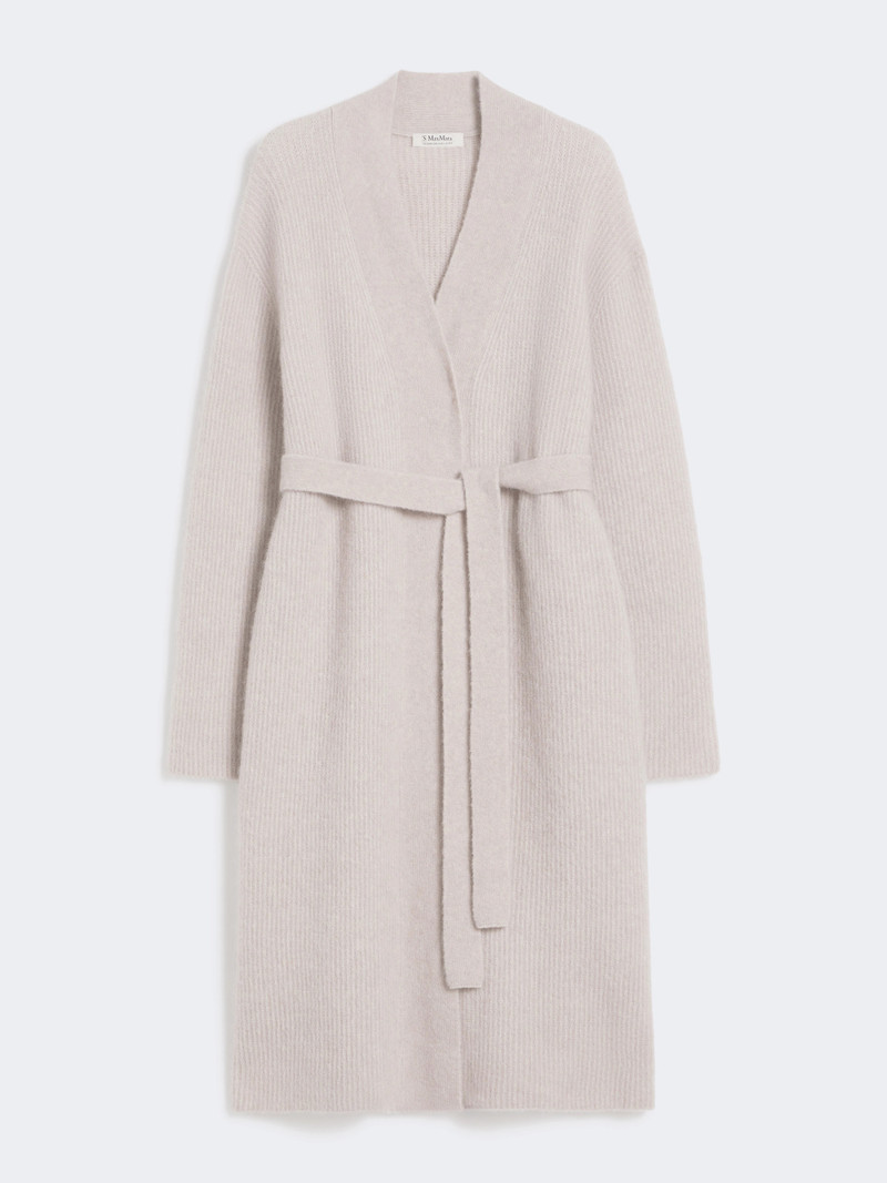 NUVOLE Long alpaca and wool cardigan - SAND 1