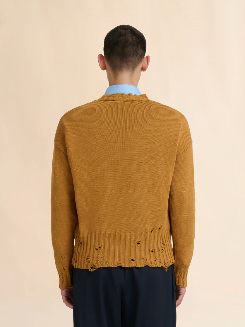 ORANGE COTTON CREW-NECK SWEATER - 3