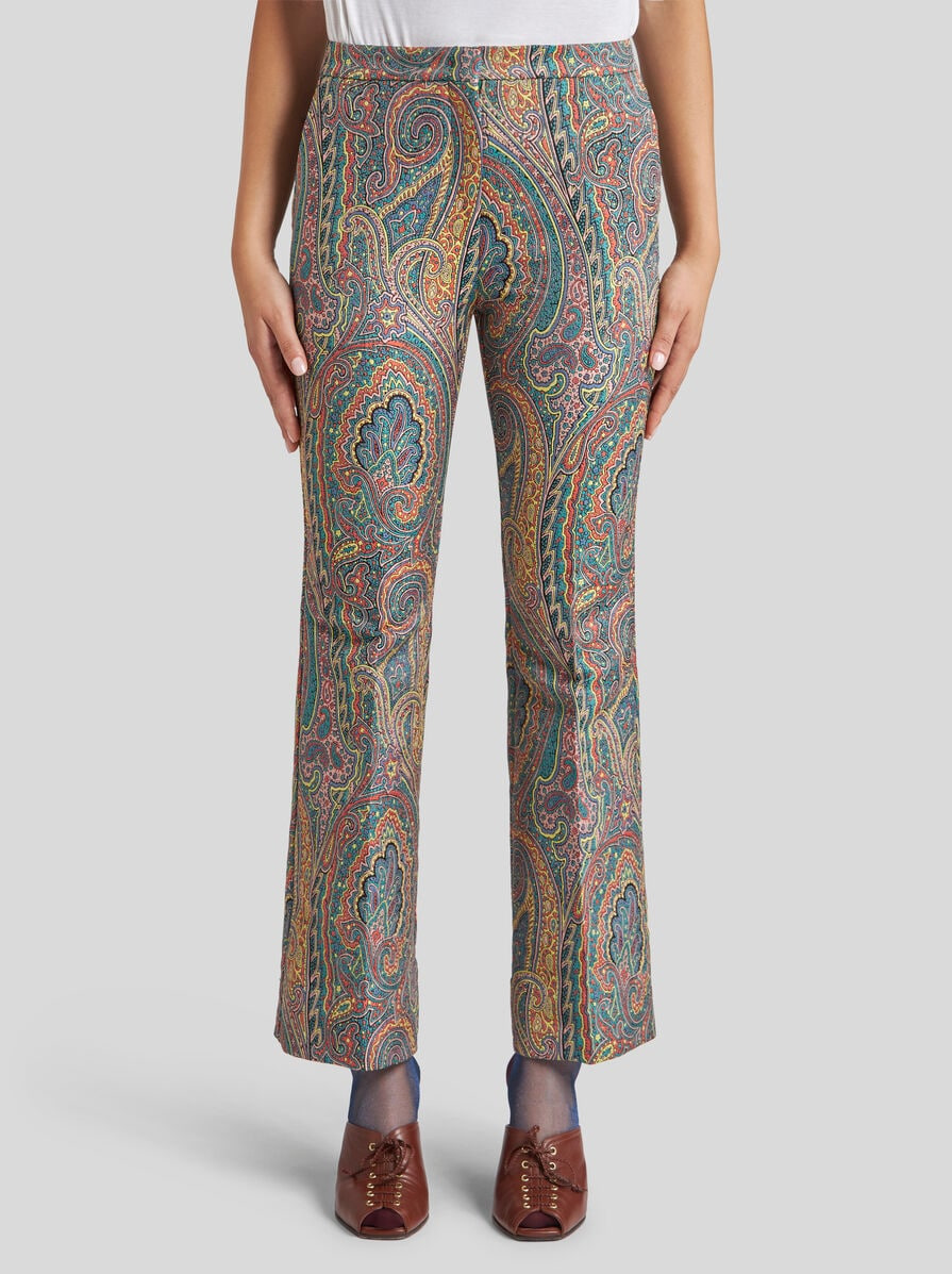 FLARED PAISLEY JACQUARD TROUSERS - 2