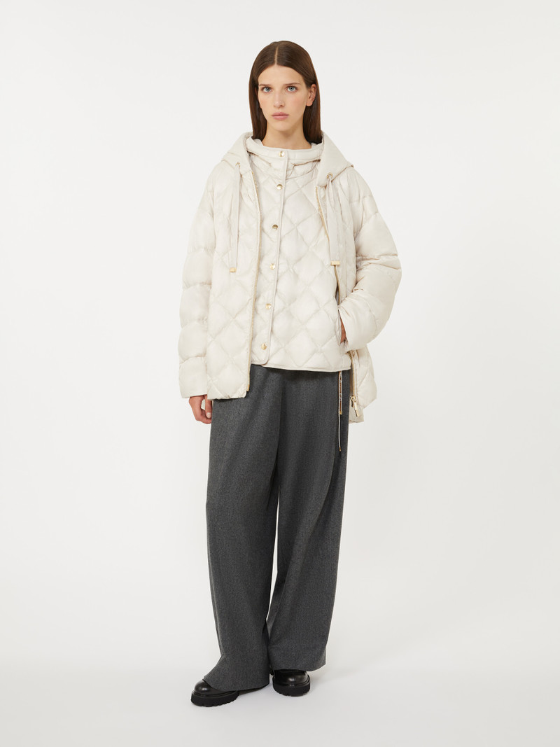 Max Mara TREFA Padded gilet in water-repellent diamond pattern fabric outlook
