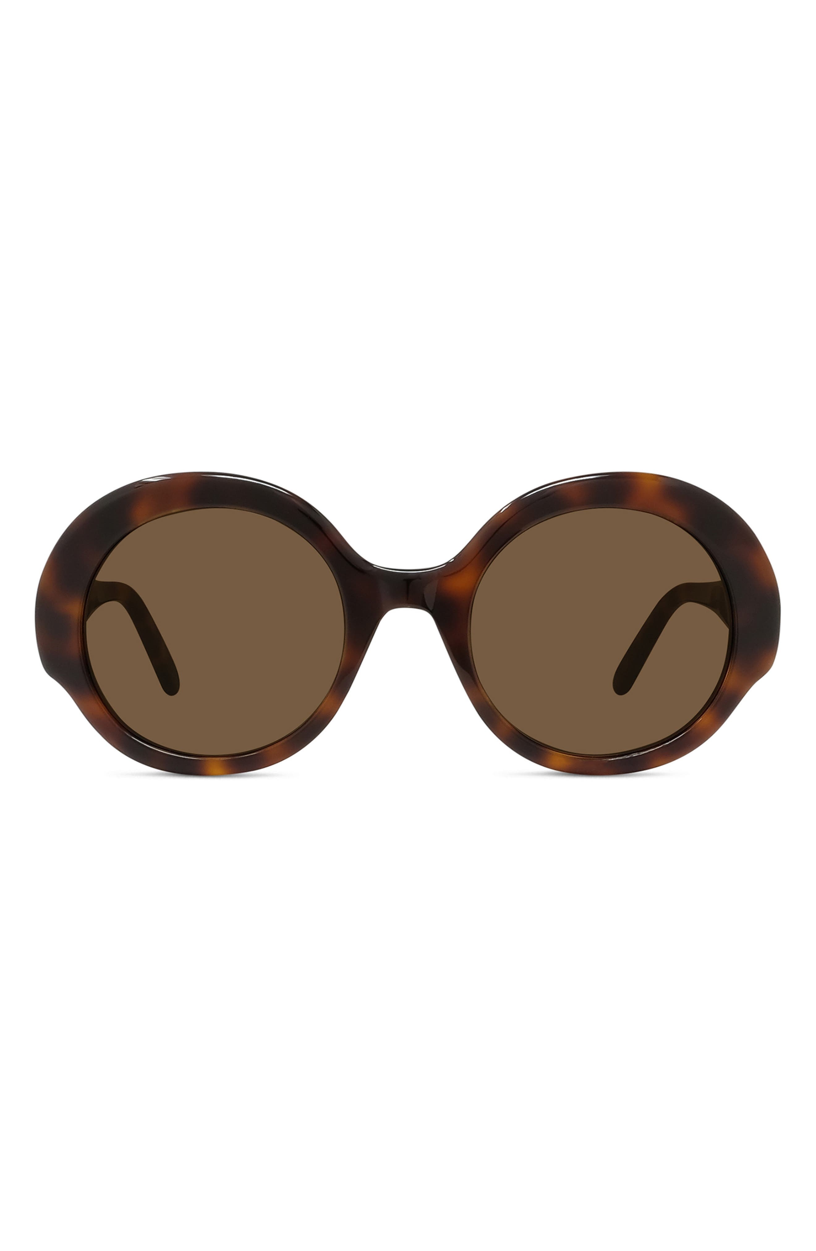 Loewe Thin 52mm Round Sunglasses in Dark Havana /Brown at Nordstrom - 1
