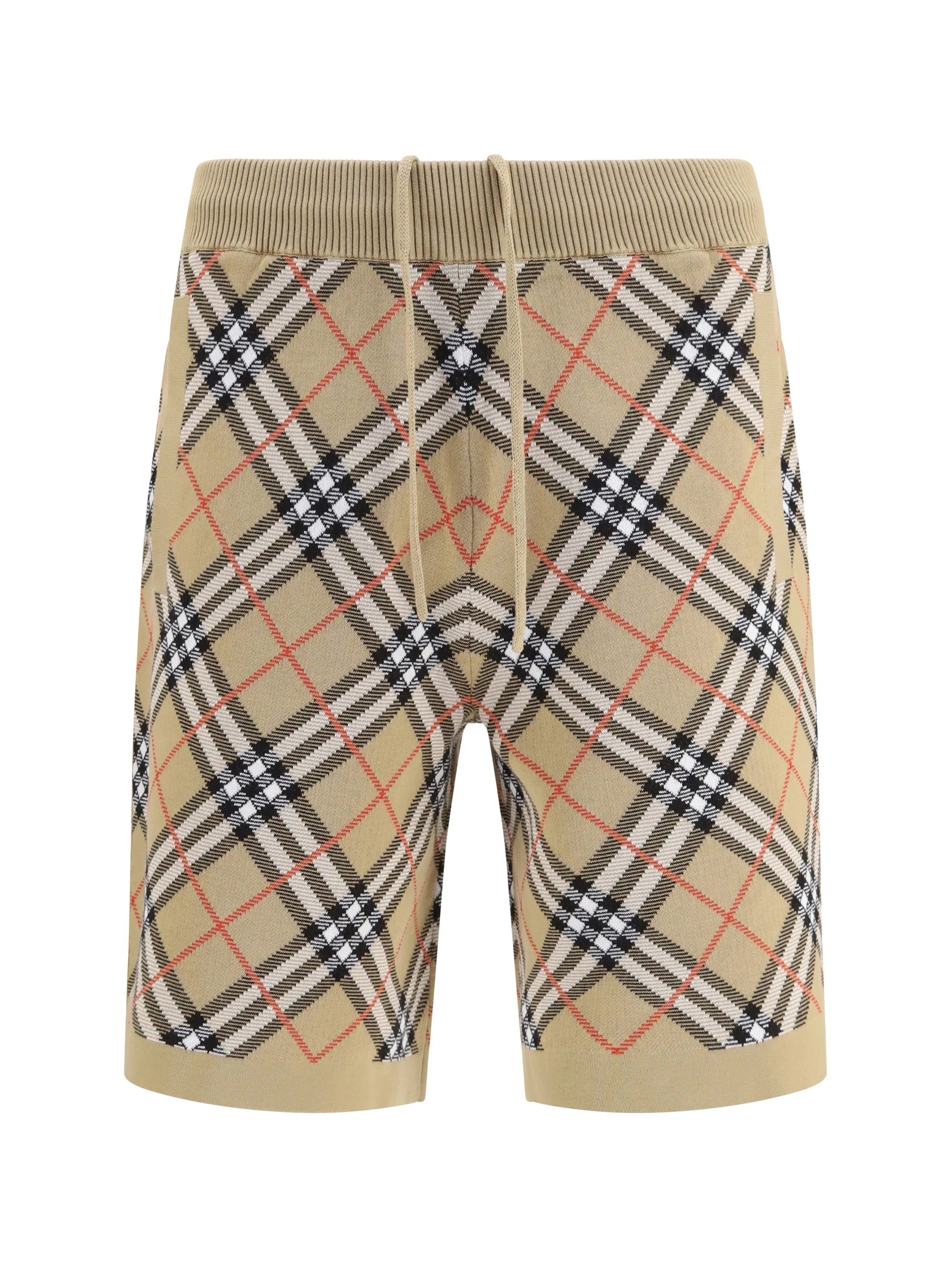 Burberry Check Cotton Blend Shorts Sand IP Check - 1