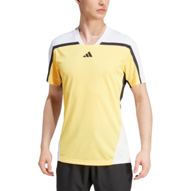 adidas Tennis HEAT.RDY Pro FreeLift T-shirt Asia Sizing 'Yellow White' IS8966 - 4