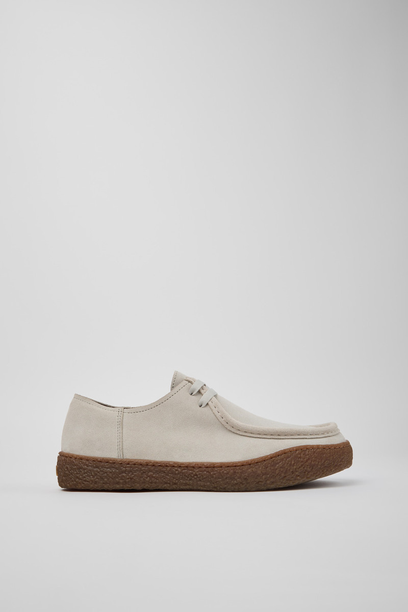Peu Terreno Beige Suede Shoes for Men. 1