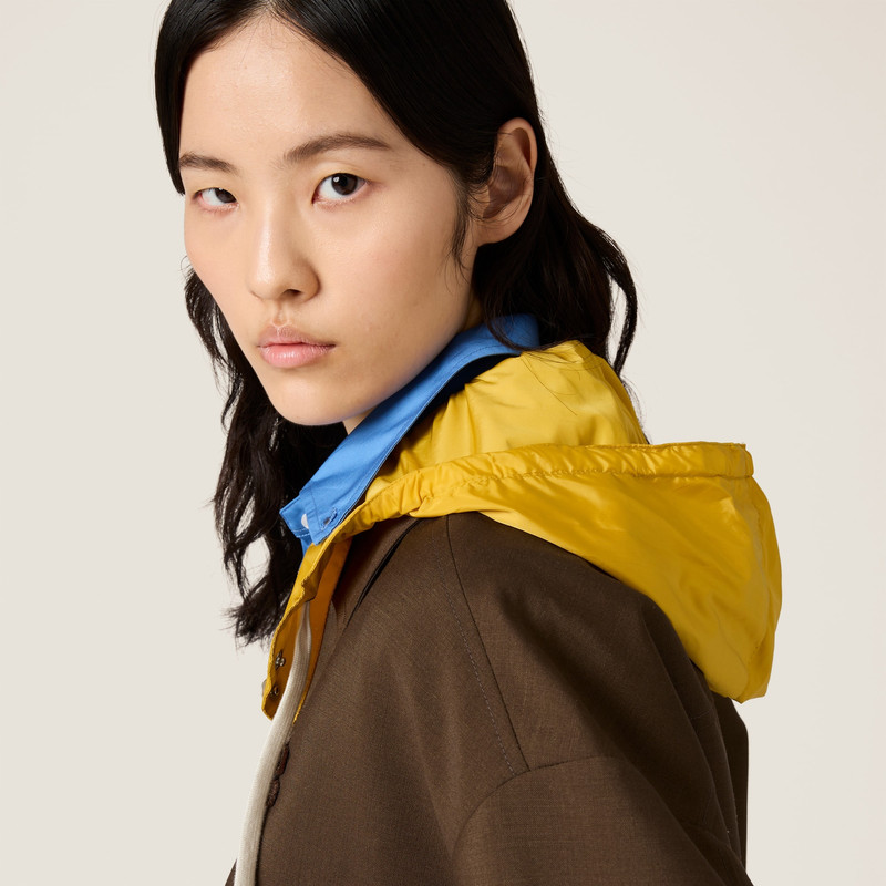 Kid mohair and technical pongé blouson jacket 5
