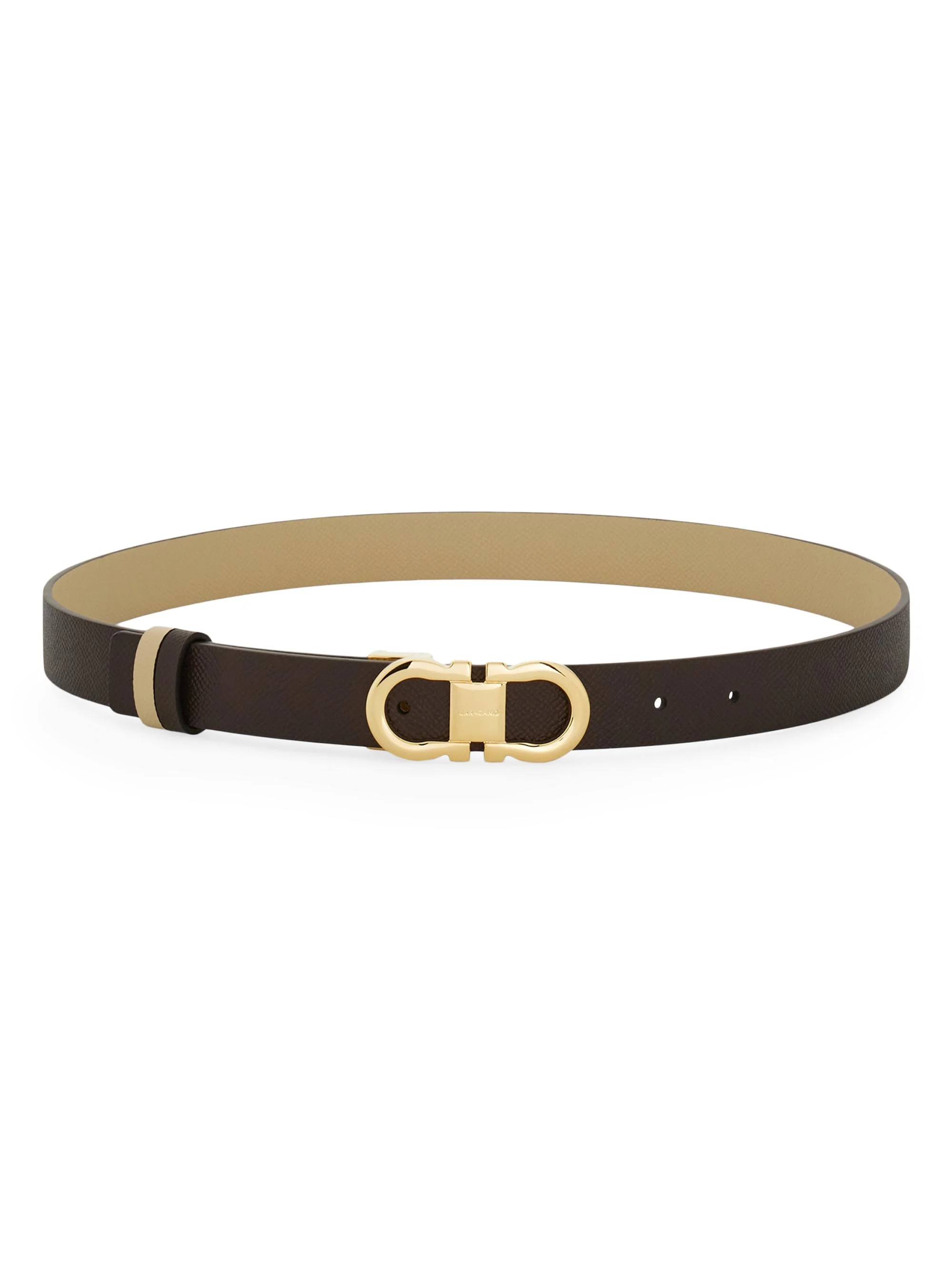 Women's Gancini Buckle Leather Belt - Stone - 1