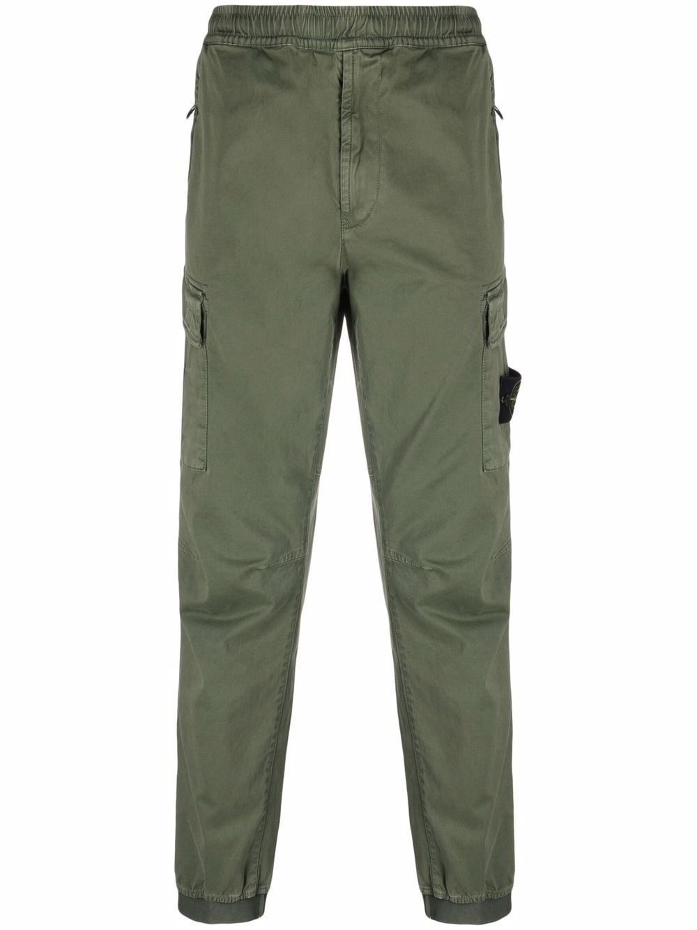 elasticated-waist cargo trousers - 1