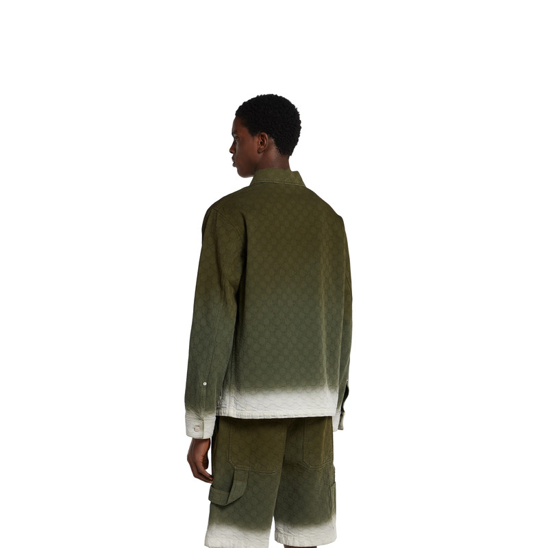 Bleached GG cotton denim jacquard shirt 4