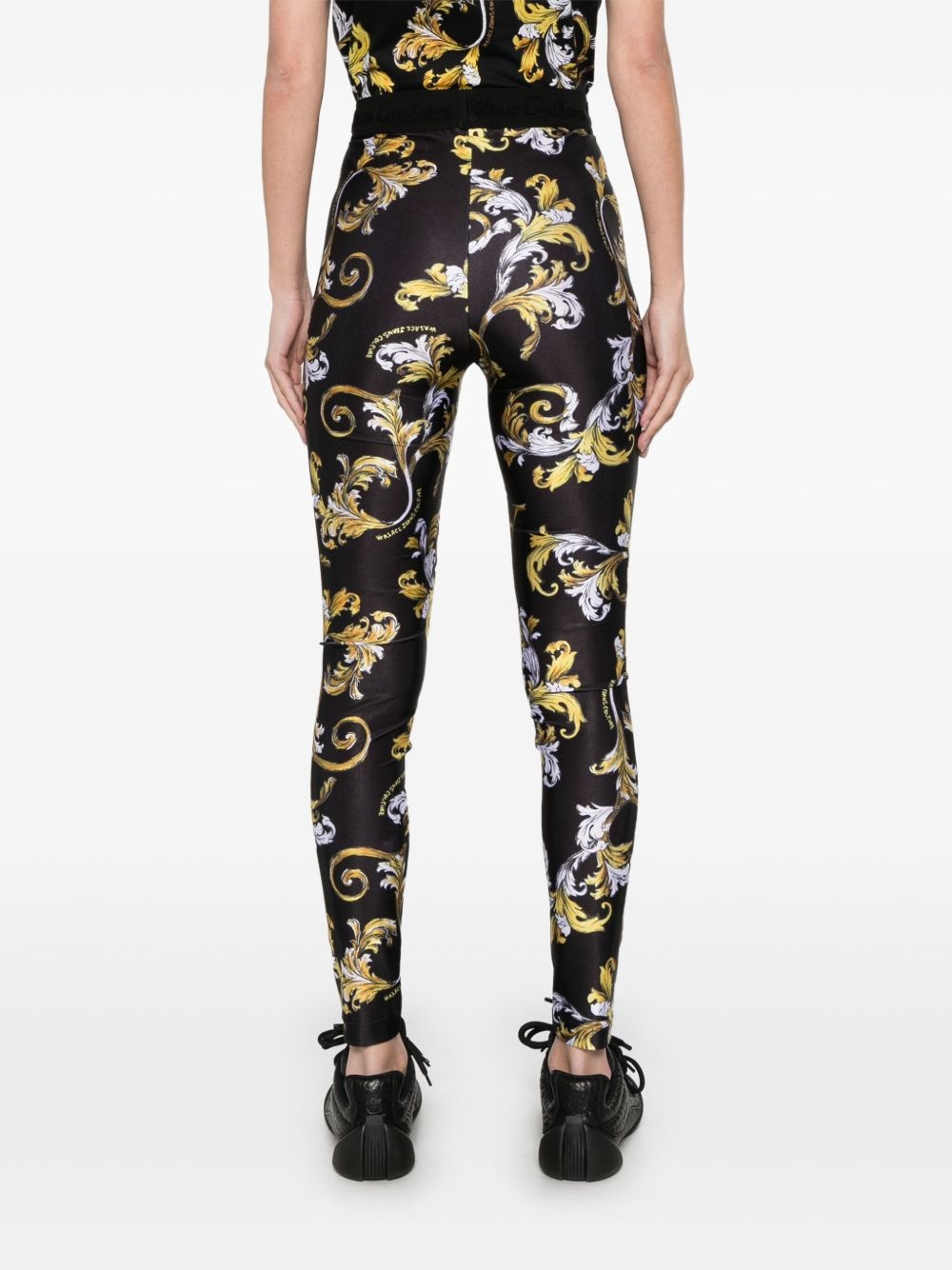Barocco-print leggings - 4
