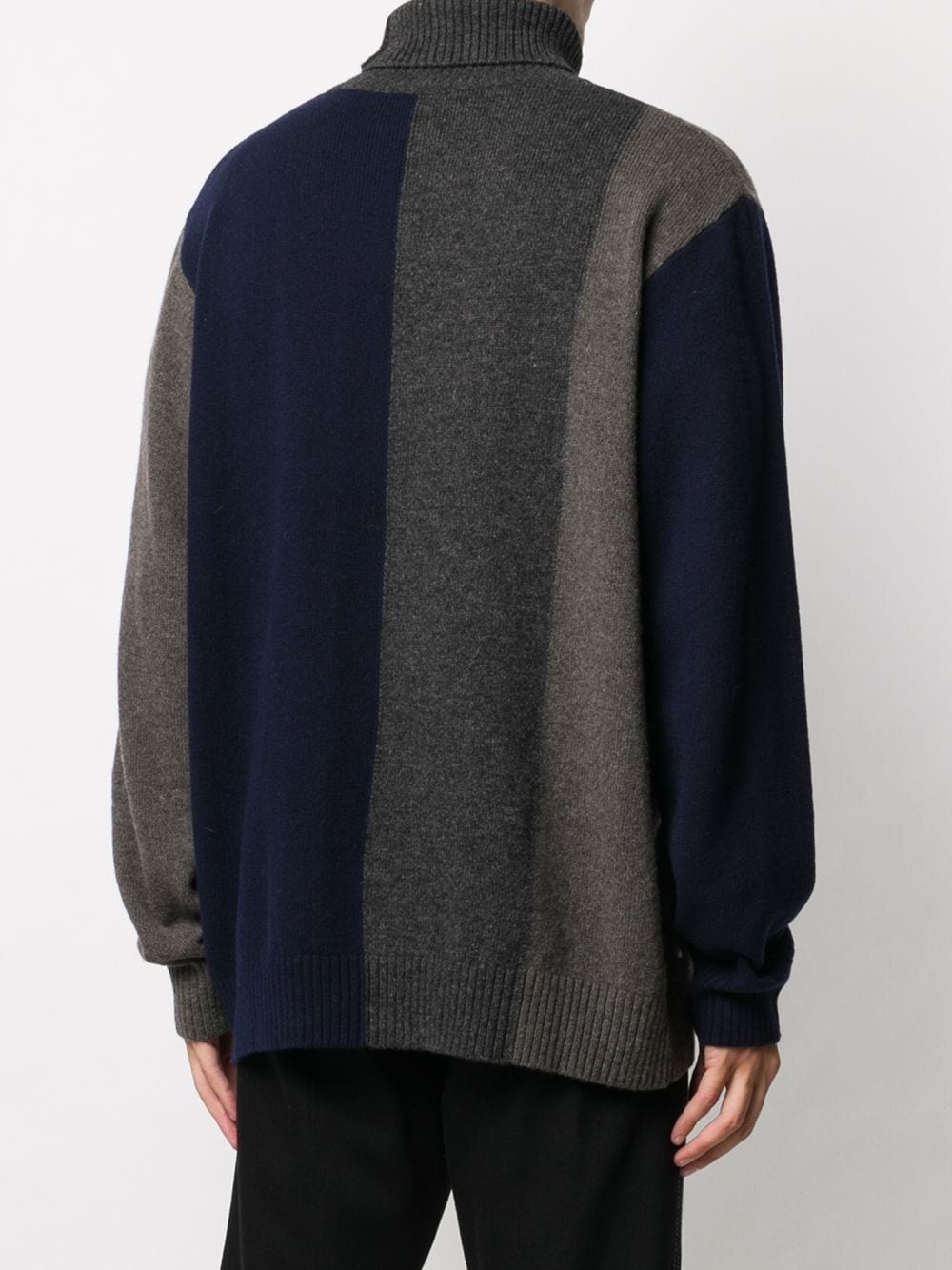 colour-block roll neck jumper - 4