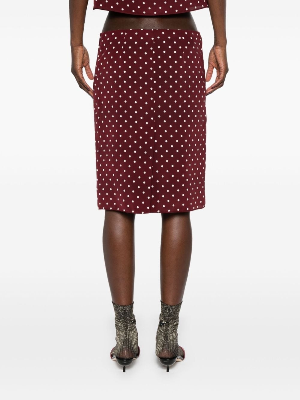 polka dot silk miniskirt - 4