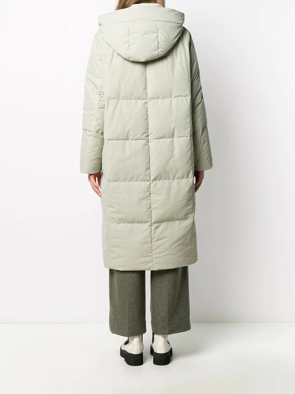 hooded padded mid coat - 4