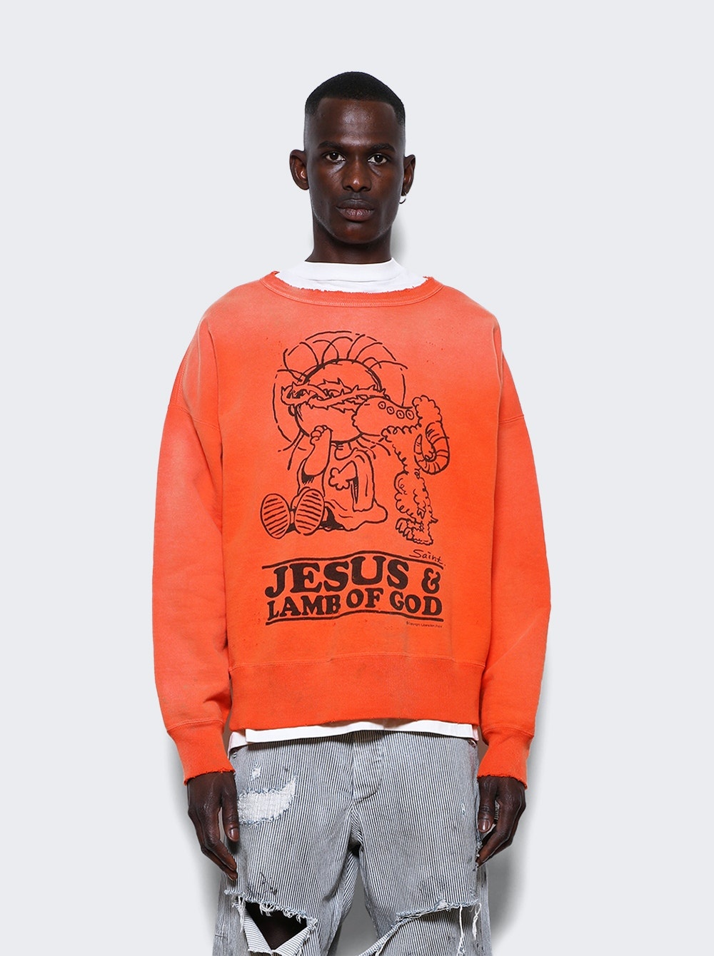 Roundneck Graphic Sweatshirt Orange - 3