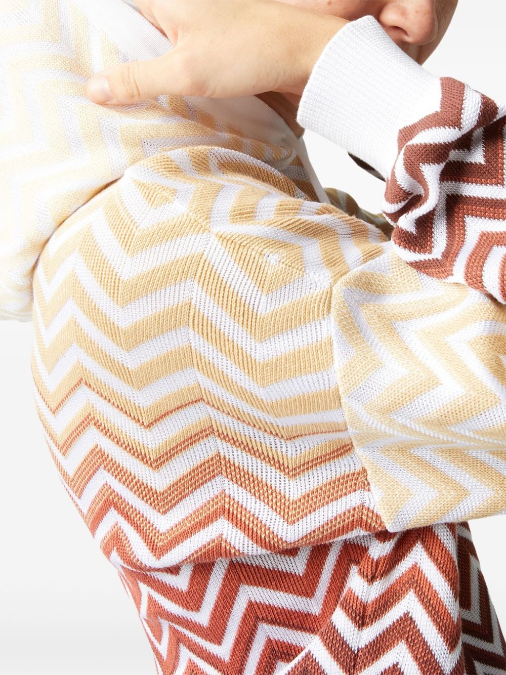 chevron-knit hoodie - 4