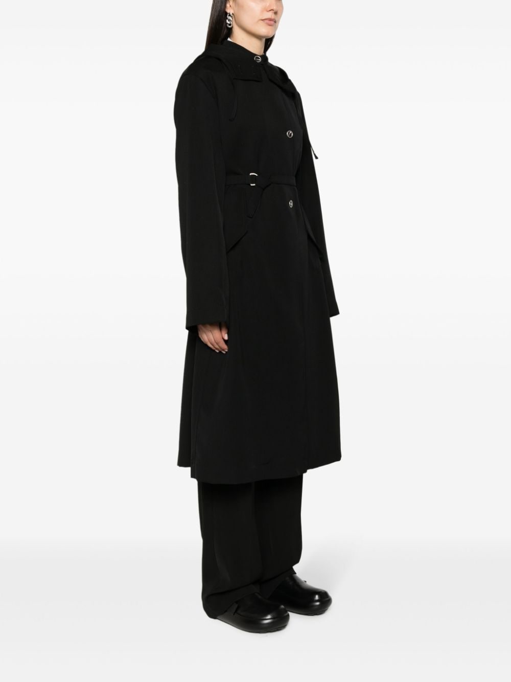 hooded wool coat - 3