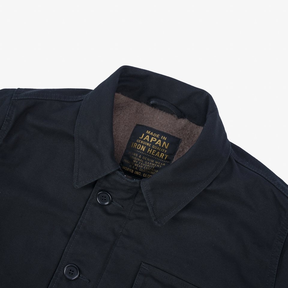 IHM-39-BLK Military Serge A2 Deck Jacket - Black - 7