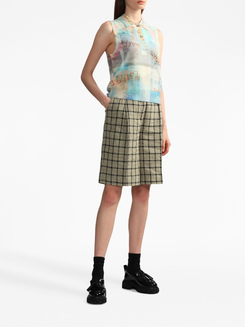 GANNI abstract-print fine-knit vest outlook