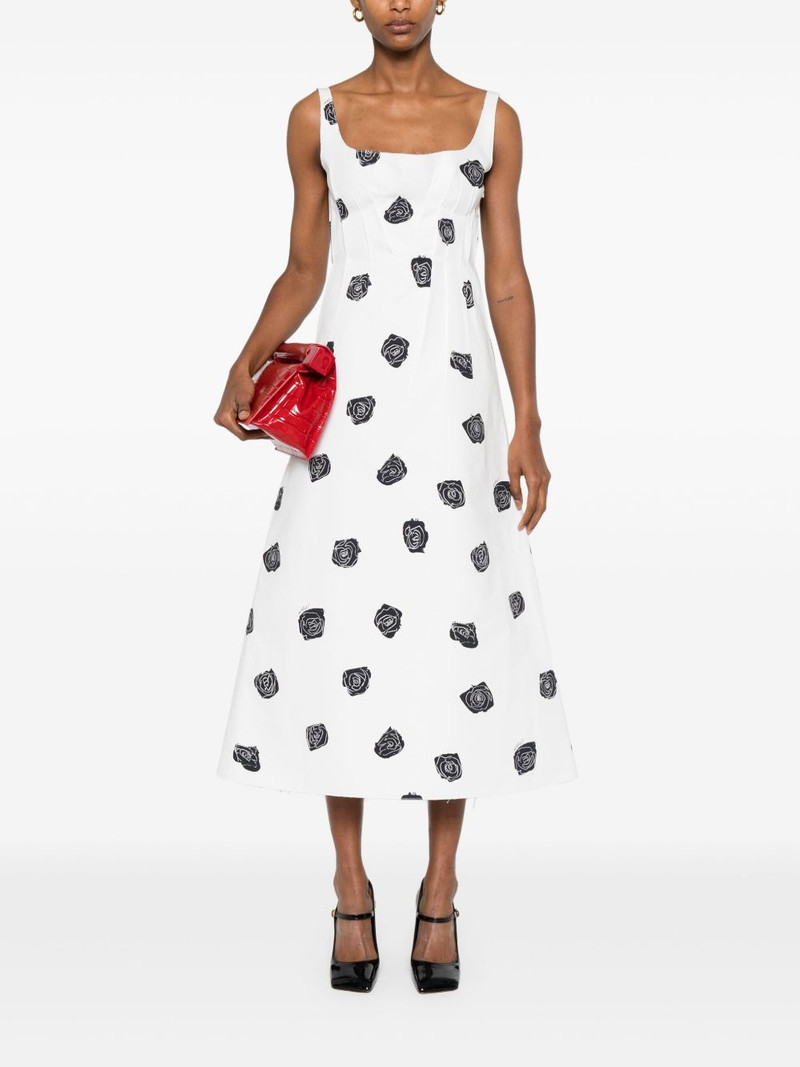Marni rose-print midi dress outlook