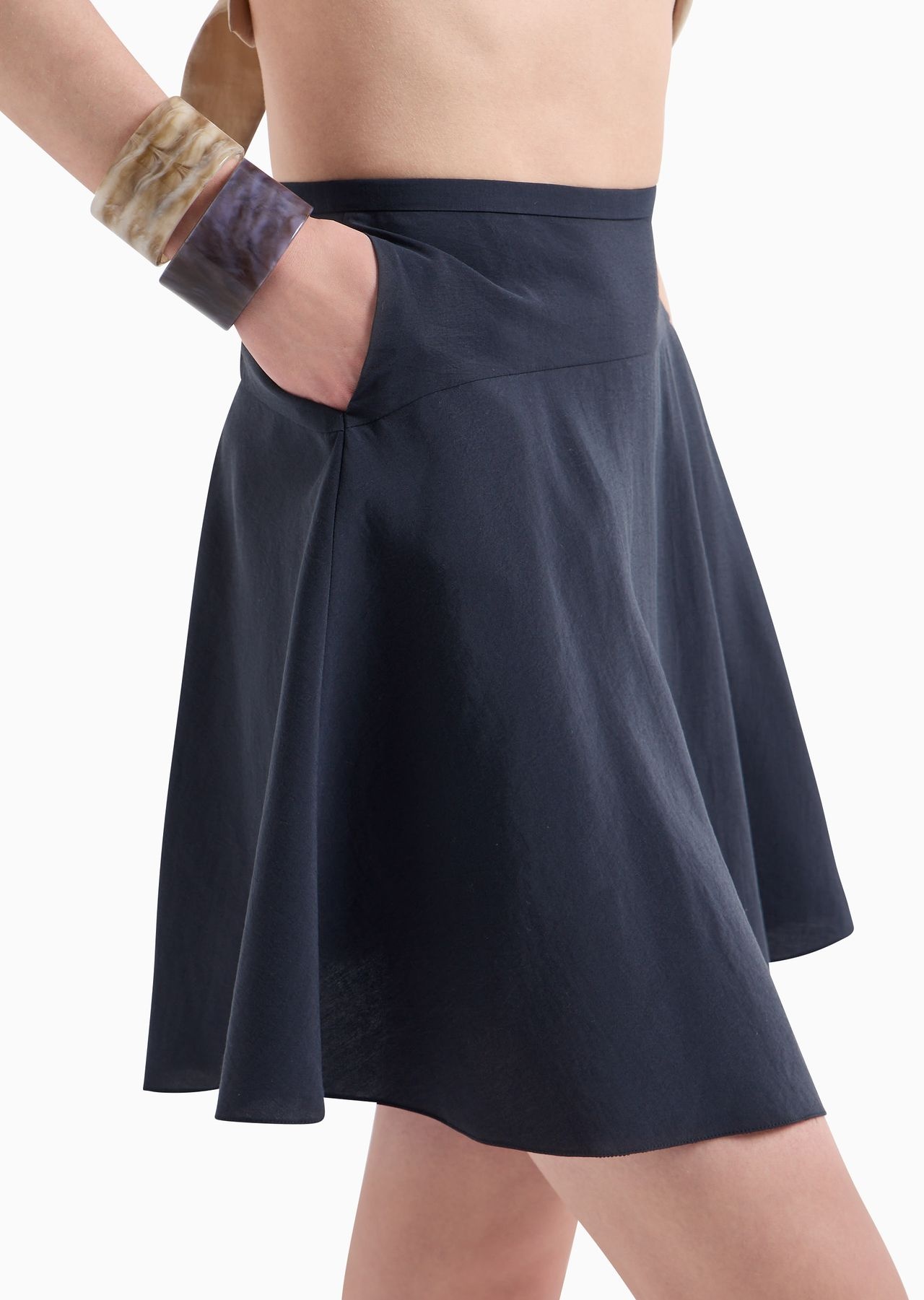 Flowing skirt in washed matte modal - 5