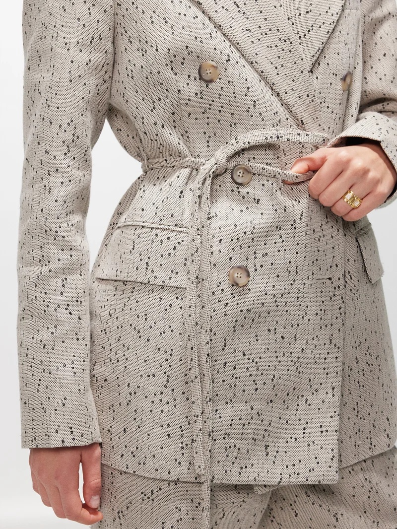 Altuzarra Hattson belted sequinned-tweed blazer