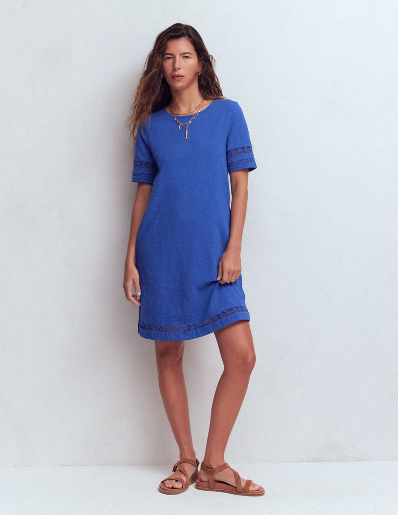 Hattie Jersey T-shirt Dress-Denim Blue - 1