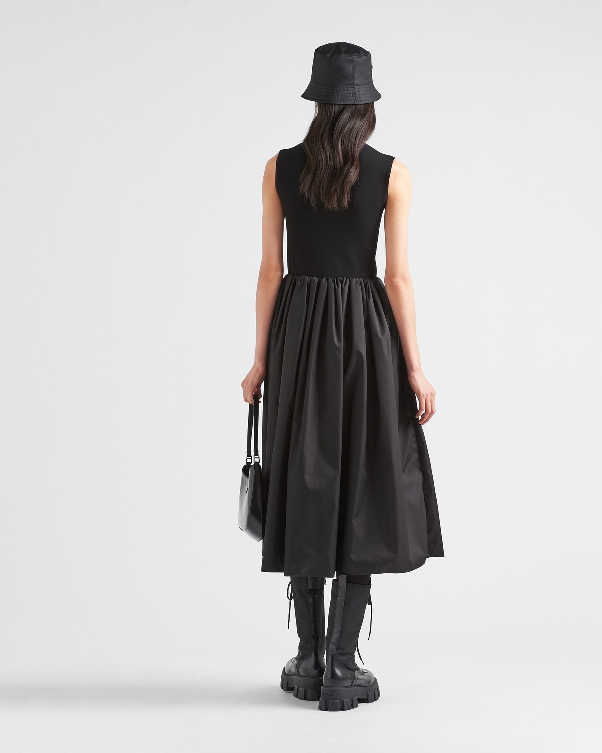 Re-Nylon and viscose wool midi dress - 5