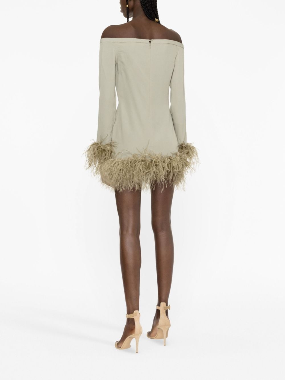 Kika feather trimmed mini dress - 3