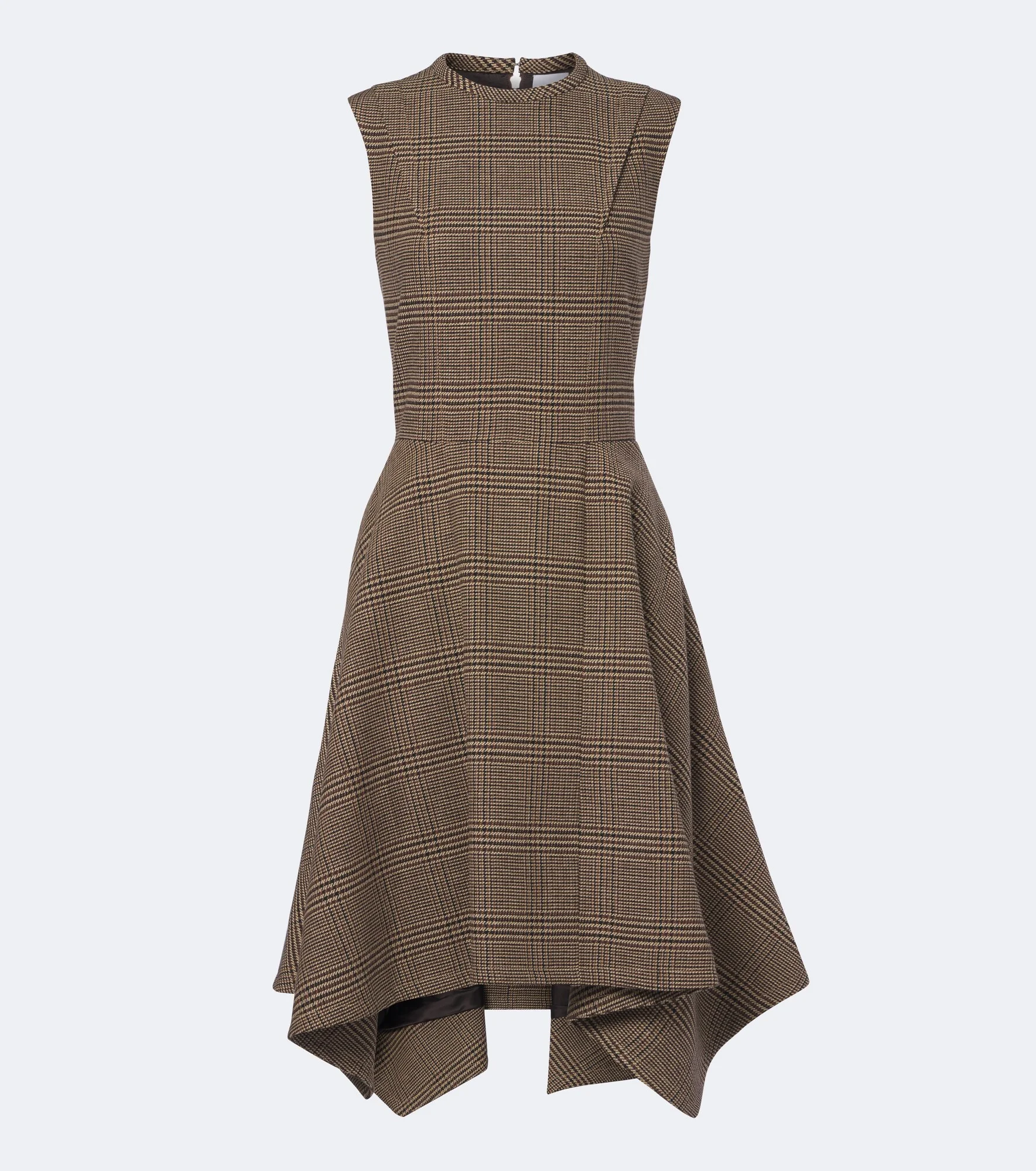 Asymmetric Prince of Wales midi dress - 1