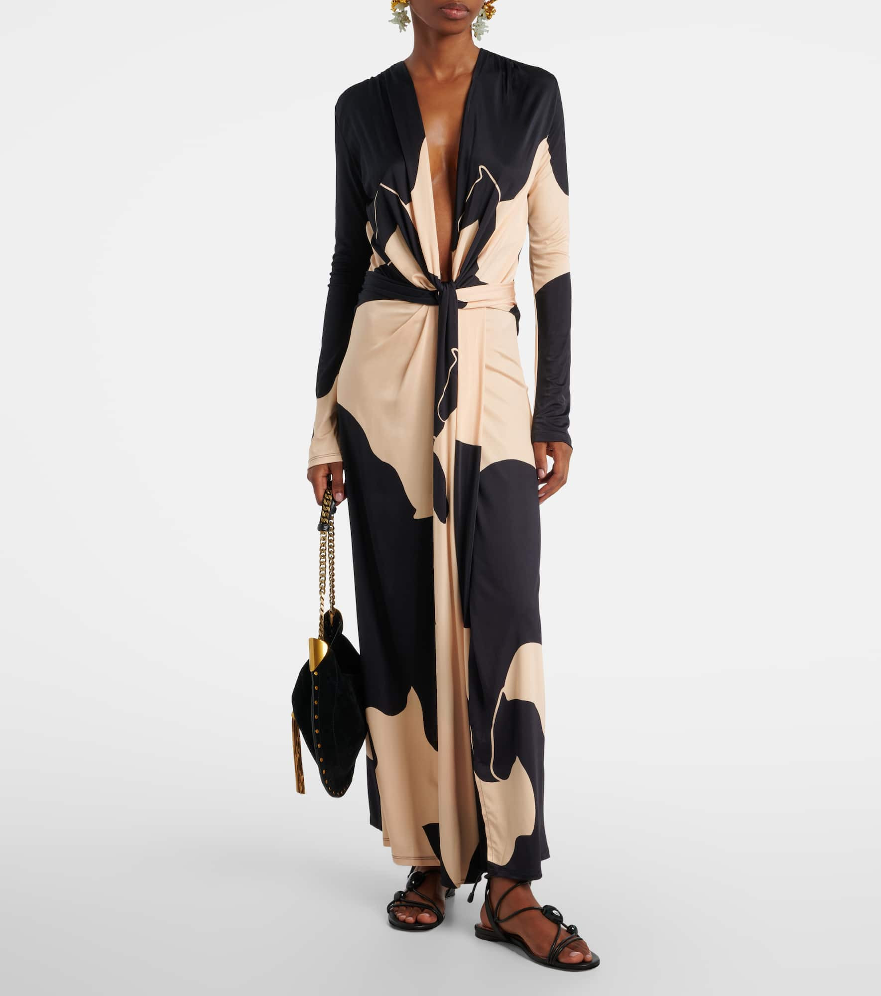 Knotted printed maxi dress - 2
