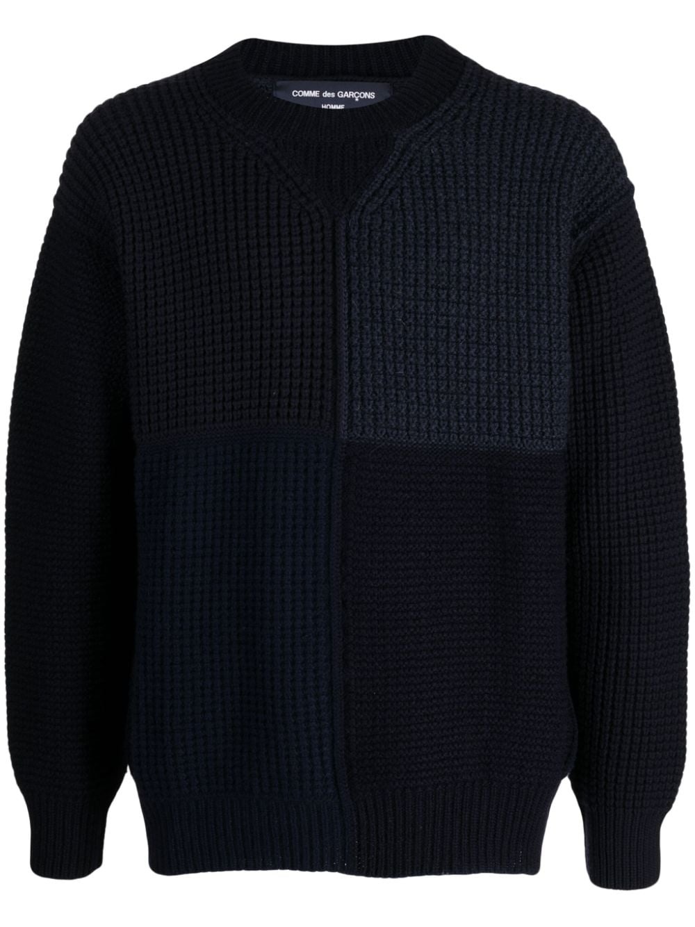 chunky-knit patchwork jumper - 1